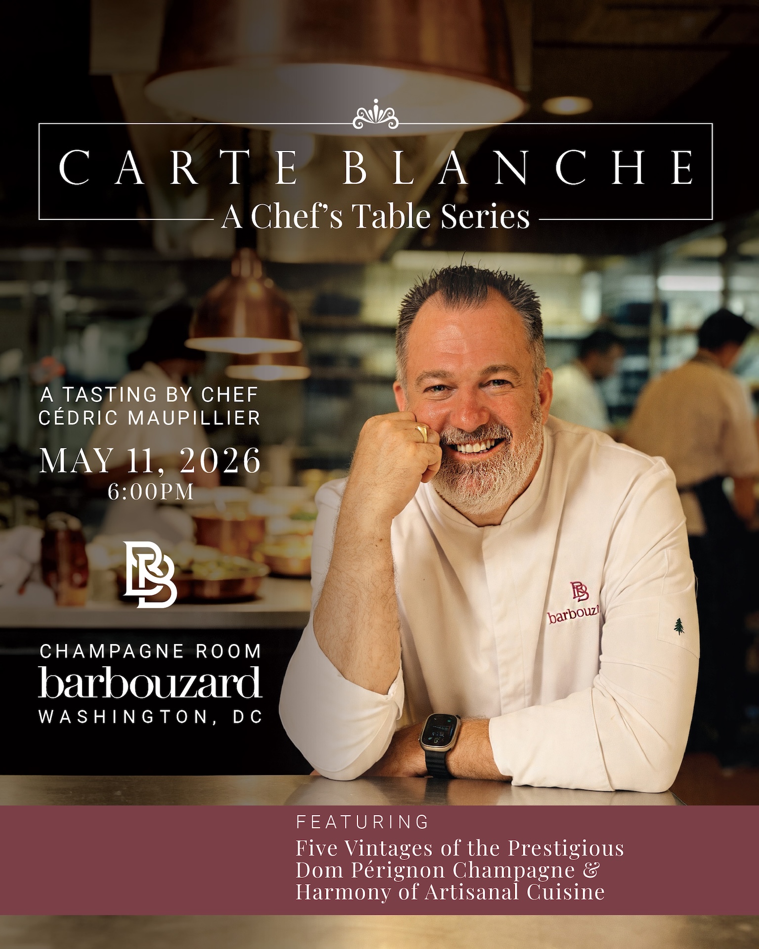 Carte Blanche – A Chef's Table Series featuring Chef Cédric Maupillier, May 11 2026 at Barbouzard Champagne Room