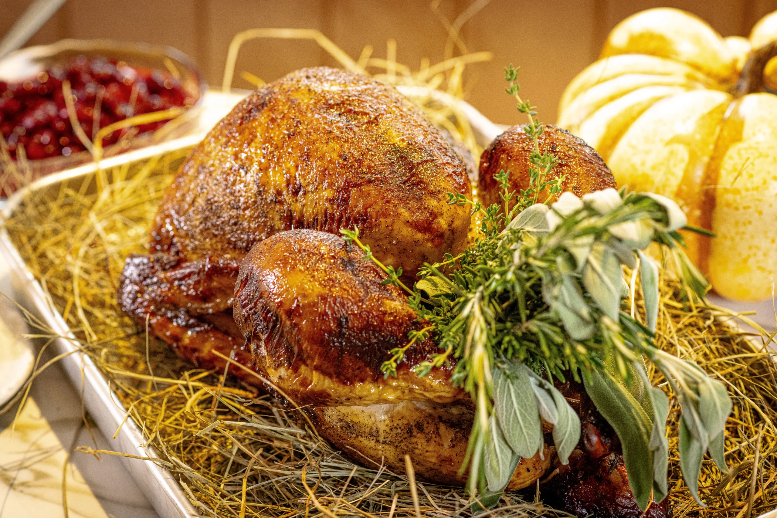 Roast turkey with fresh herbs